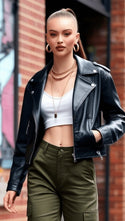 Joven con piel clara luciendo joyas minimalistas de la colección Urban Chic: anillos dorados y plateados, pendientes elegantes y colgantes versátiles, posando con confianza en un entorno urbano, reflejando un estilo moderno y seguro.