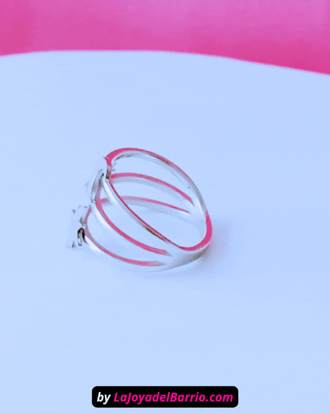 Anillo ASTRAL Estrellas y Luna Plateado