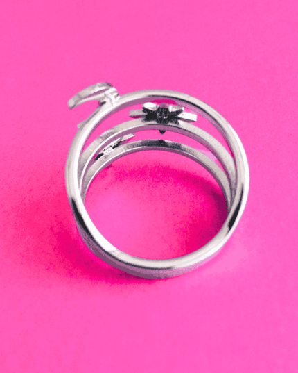Anillo ASTRAL Estrellas y Luna Plateado