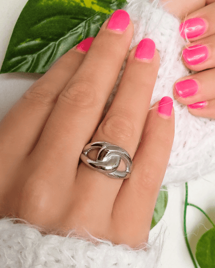 Anillo LAZO Elegante Plateado