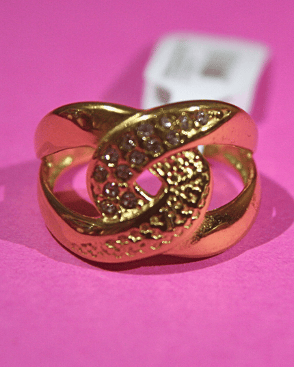 Anillo LAZO RADIANTE con Circonitas Dorado