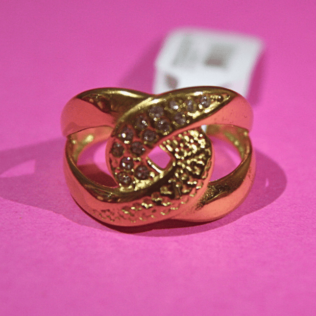 Anillo LAZO RADIANTE con Circonitas Dorado