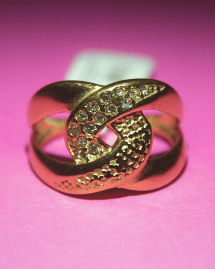Anillo LAZO RADIANTE con Circonitas Dorado