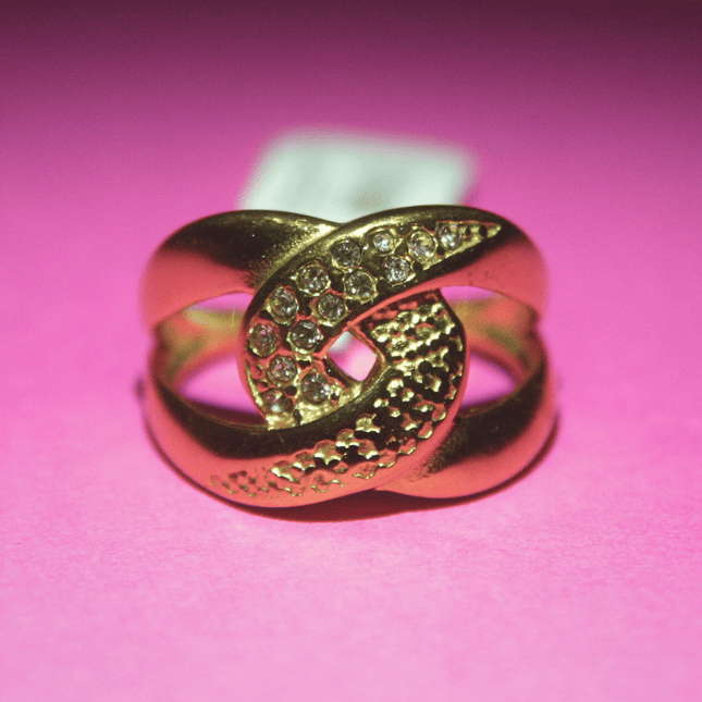 Anillo LAZO RADIANTE con Circonitas Dorado