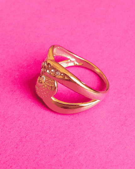 Anillo LAZO RADIANTE con Circonitas Dorado