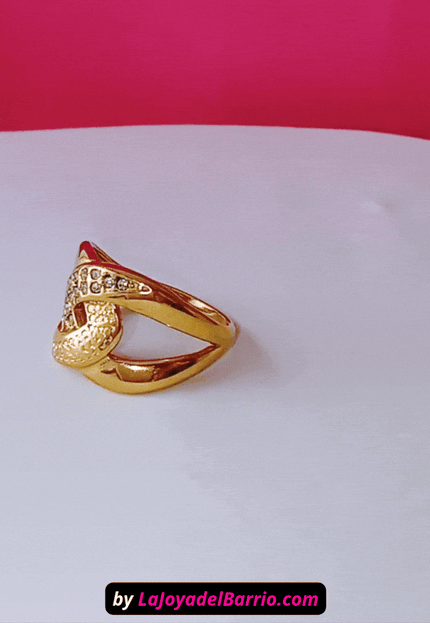 Anillo LAZO RADIANTE con Circonitas Dorado