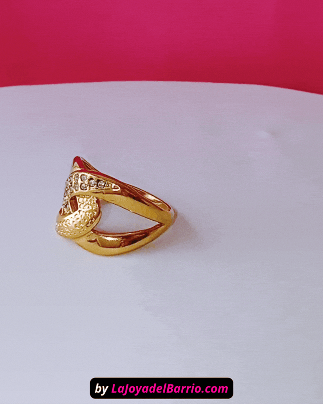Anillo LAZO RADIANTE con Circonitas Dorado