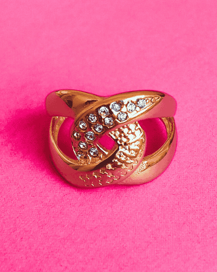 Anillo LAZO RADIANTE con Circonitas Dorado