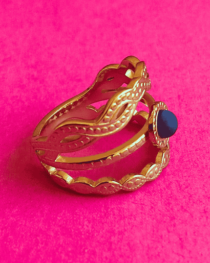 Anillo ORIGEN Esfera Negra Dorado
