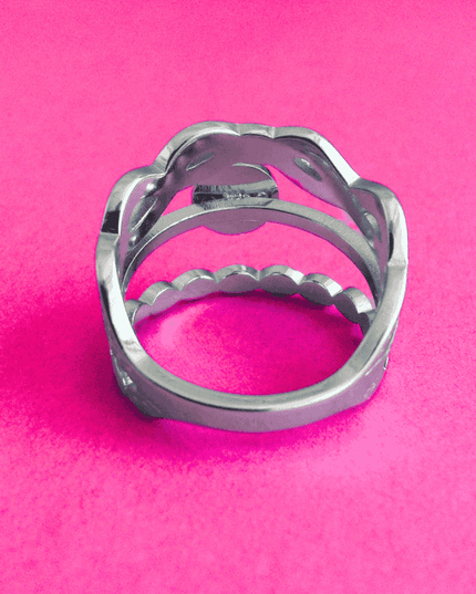 Anillo ORIGEN Esfera Negra Plateado