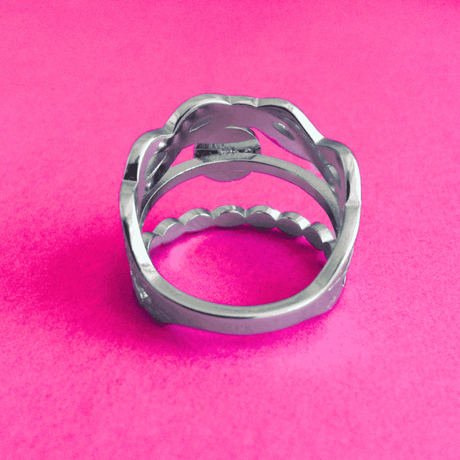 Anillo ORIGEN Esfera Negra Plateado
