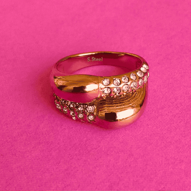Anillo SERPIENTE con Circonitas Dorado