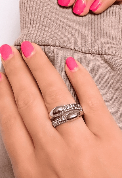 Anillo SERPIENTE con Circonitas Plateado