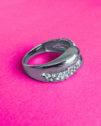 Anillo SERPIENTE con Circonitas Plateado