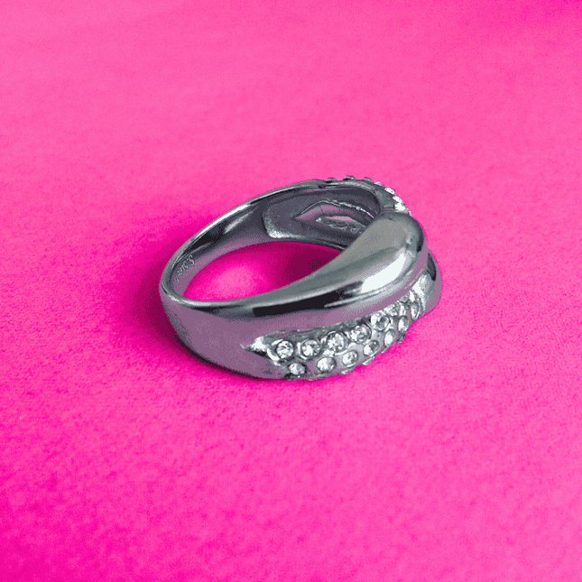 Anillo SERPIENTE con Circonitas Plateado