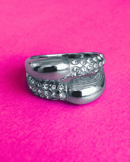 Anillo SERPIENTE con Circonitas Plateado
