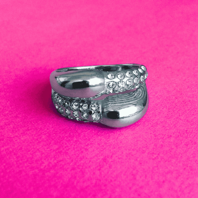 Anillo SERPIENTE con Circonitas Plateado