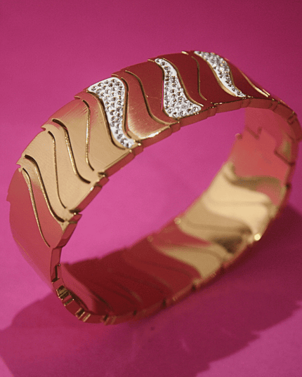 Brazalete DESTELLOS BRILLANTES con Circonitas Dorado