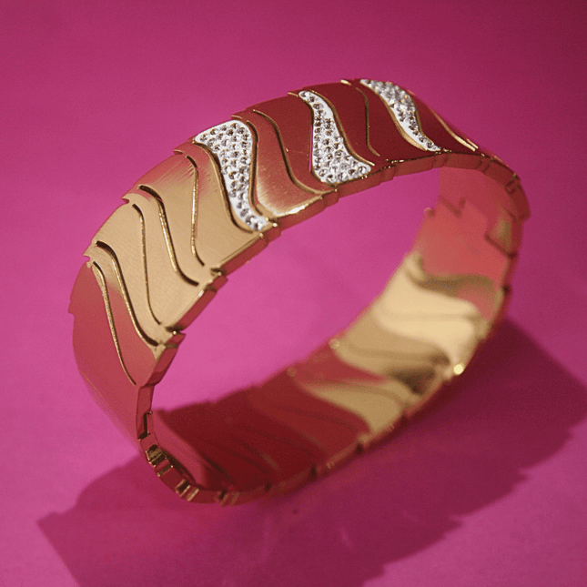 Brazalete DESTELLOS BRILLANTES con Circonitas Dorado