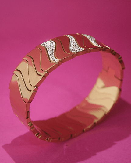 Brazalete DESTELLOS BRILLANTES con Circonitas Dorado