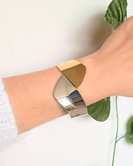 Brazalete DÚO Brillante Dorado y Plateado
