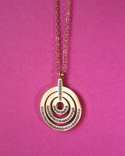 Colgante ESPIRAL Dorado con Circonitas