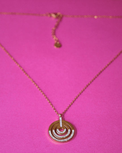 Colgante ESPIRAL Dorado con Circonitas