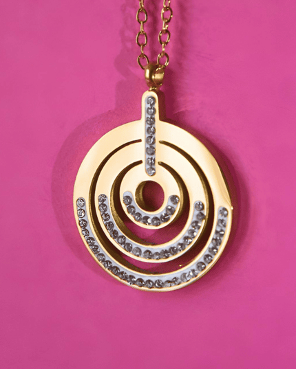 Colgante ESPIRAL Dorado con Circonitas
