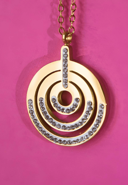 Colgante ESPIRAL Dorado con Circonitas