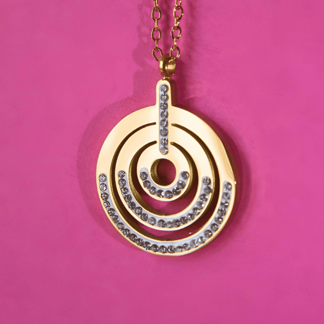 Colgante ESPIRAL Dorado con Circonitas