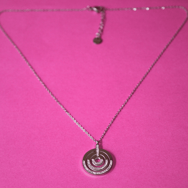 Colgante ESPIRAL Plateado con Circonitas