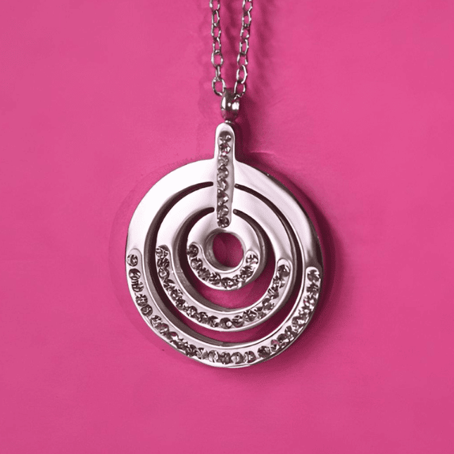 Colgante ESPIRAL Plateado con Circonitas