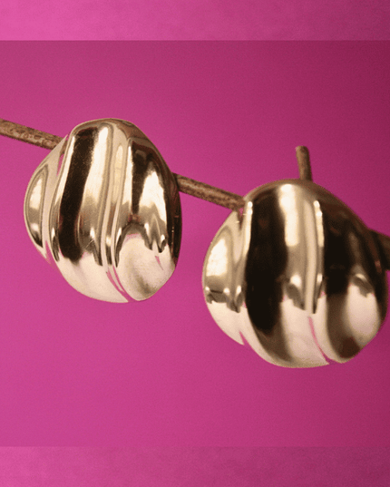 Pendientes CONCHA con Olas Dorado