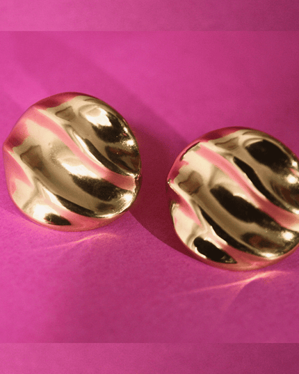 Pendientes CONCHA con Olas Dorado