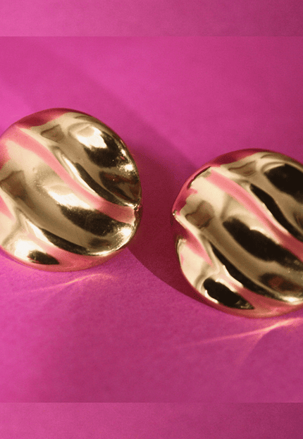 Pendientes CONCHA con Olas Dorado