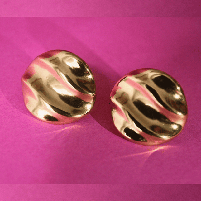Pendientes CONCHA con Olas Dorado