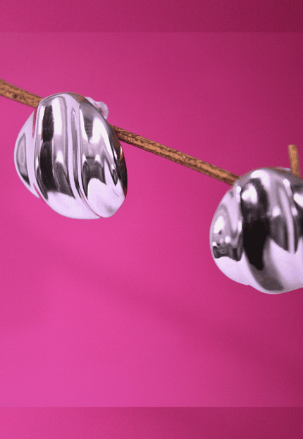 Pendientes CONCHA con Olas Plateado