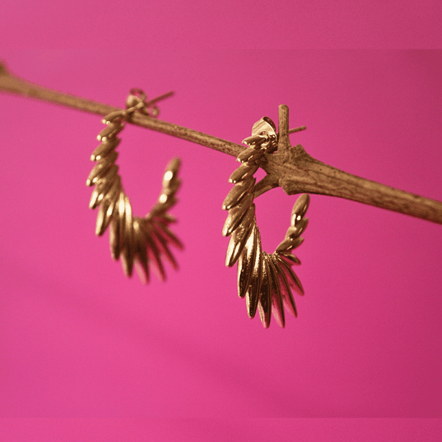 Pendientes LETRA C con Pinchos Dorado