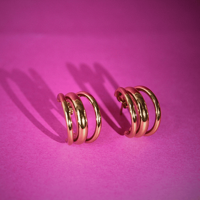 Pendientes TRIPLE ARO Dorado