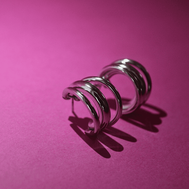 Pendientes TRIPLE ARO Plateado