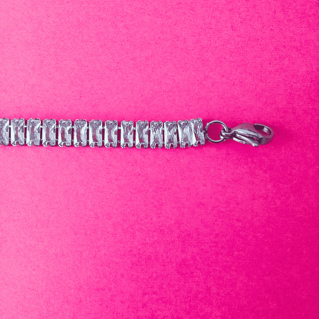 Pulsera LUZ Cristales Transparentes Plateada
