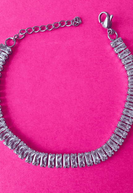 Pulsera LUZ Cristales Transparentes Plateada